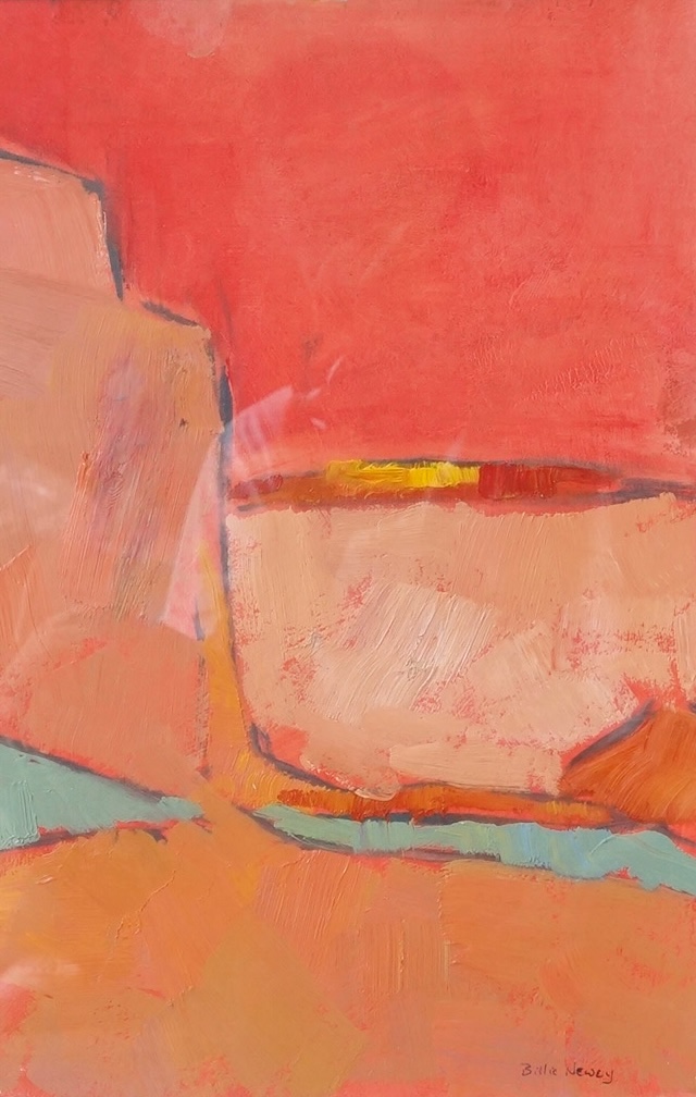 Billie Newey (Contemporary), Untitled abstract composition, signed, oil on board, 37 x 24cm